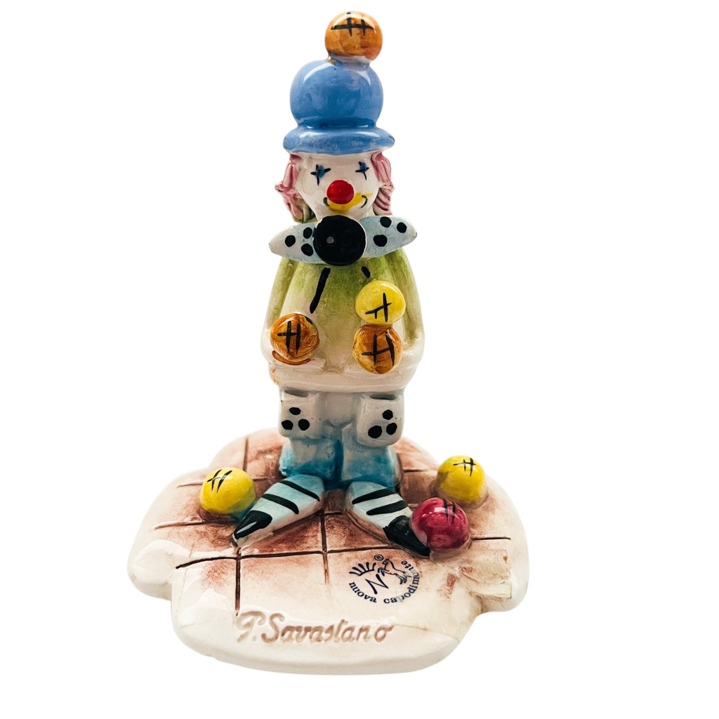 Vintage F. Savastano Nuova Capodimonte Clown Juggler Figurine
