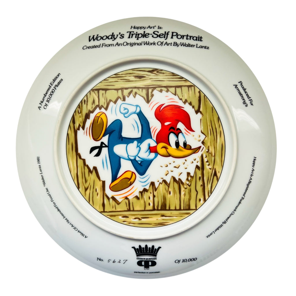 Vintage Woody Woodpecker Walter Lantz Armstrong's Triple Selfie Collector Plate