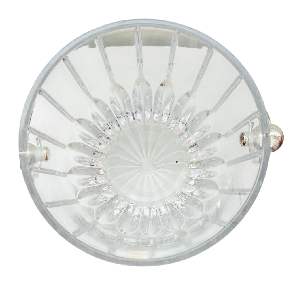 Mikasa Park Lane Champagne Clear Ice Bucket with Silver Handles