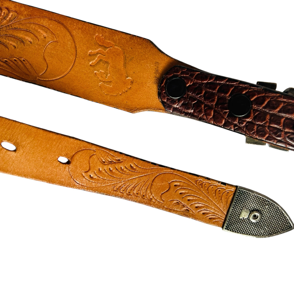 Vintage Texas Star William Stanton Sterling Buckle Belt