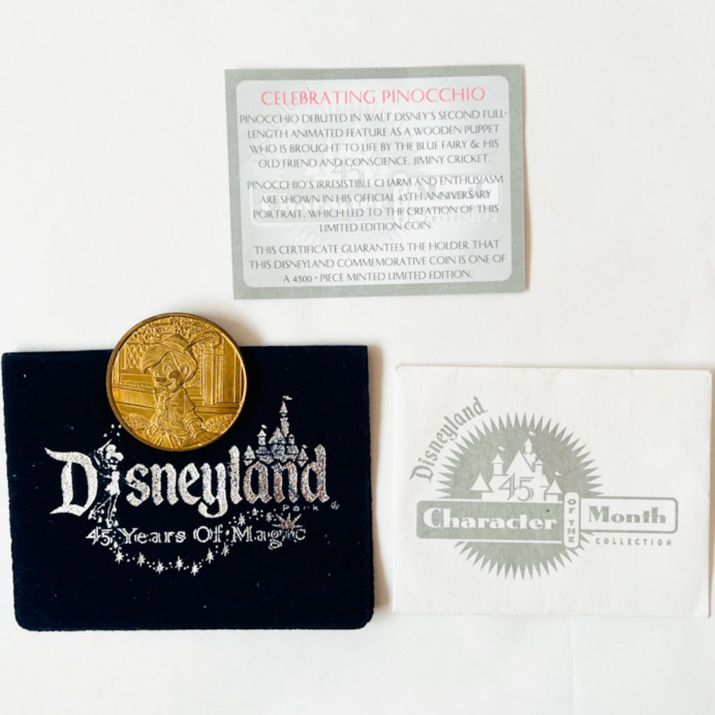 Disneyland 45 Years of Magic Pinocchio Commemorative LE Coin Medallion