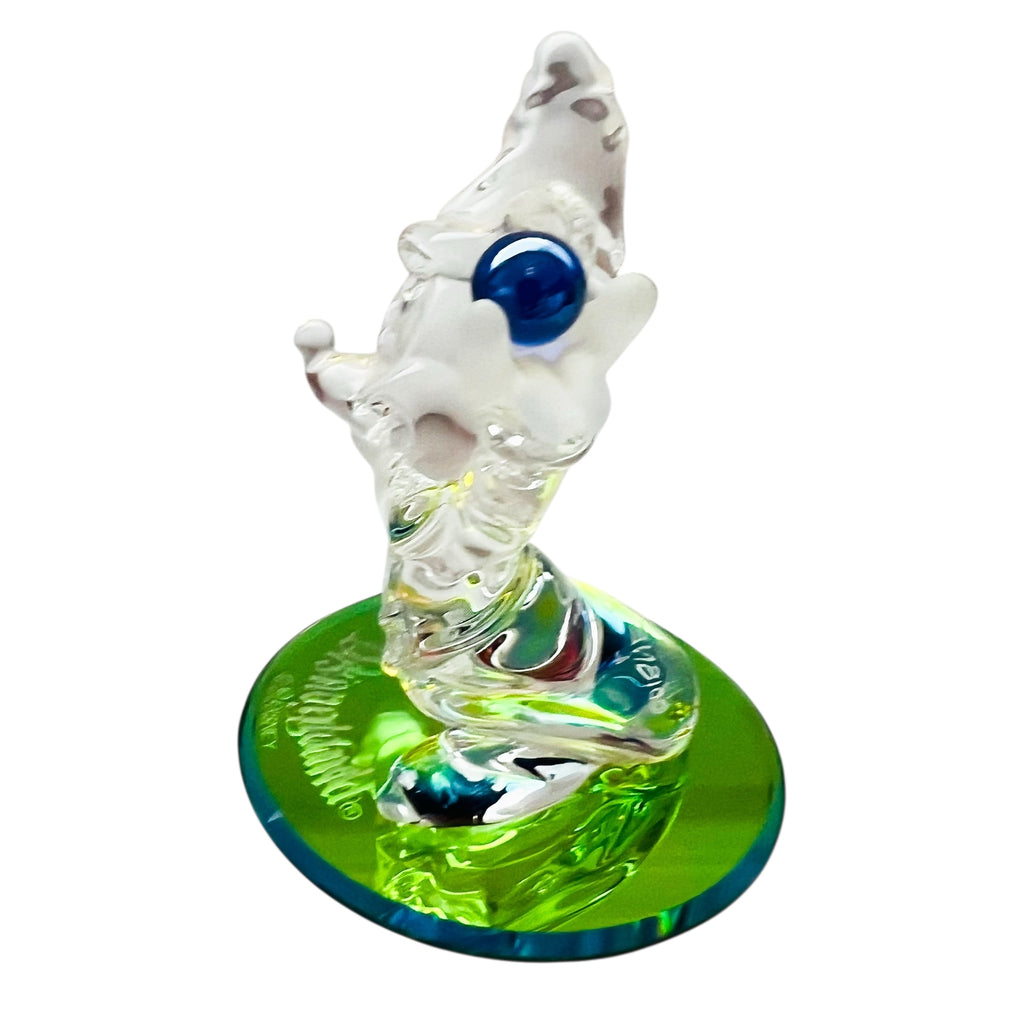Disney Sorcerer Mickey Crystal Clear Frosted Color Changing Base Figurine