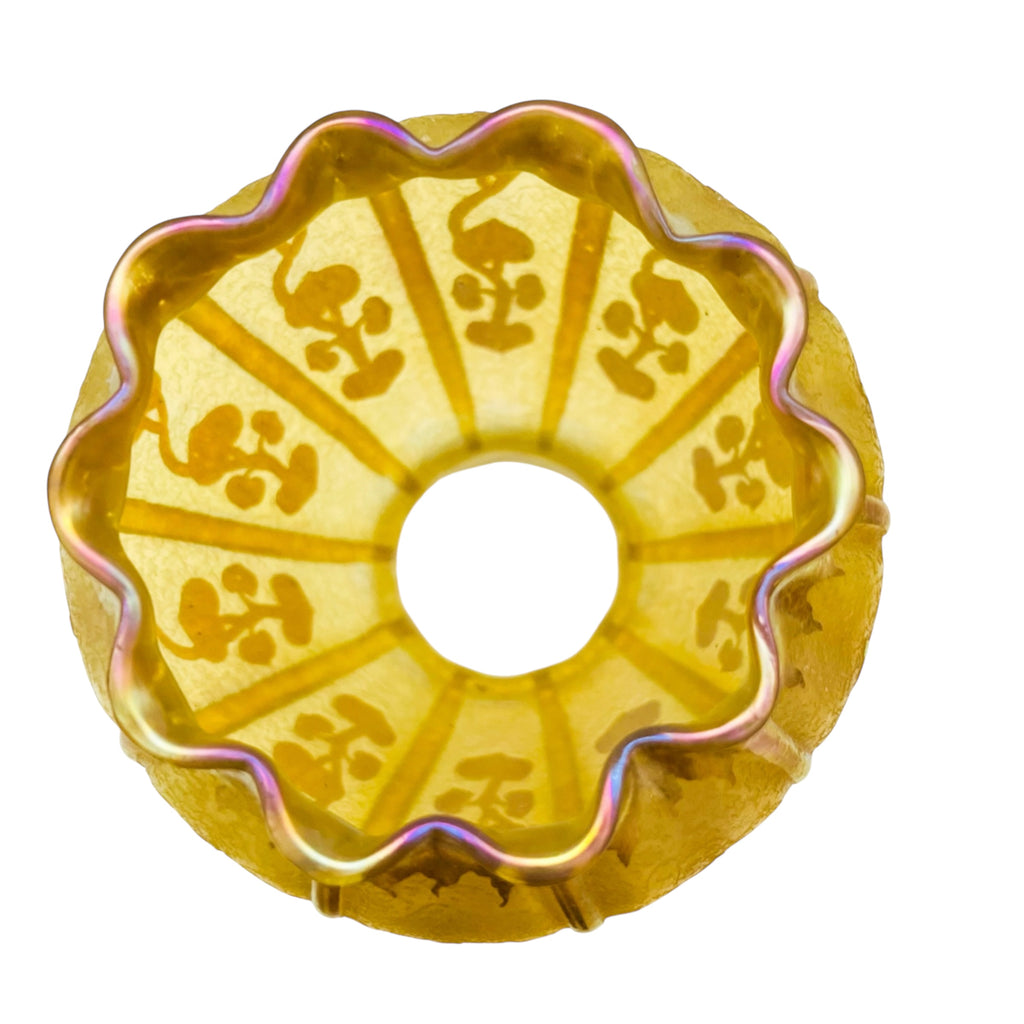 Vintage Art Glass Autumn Gold Aurene Opalescent Lamp Shade