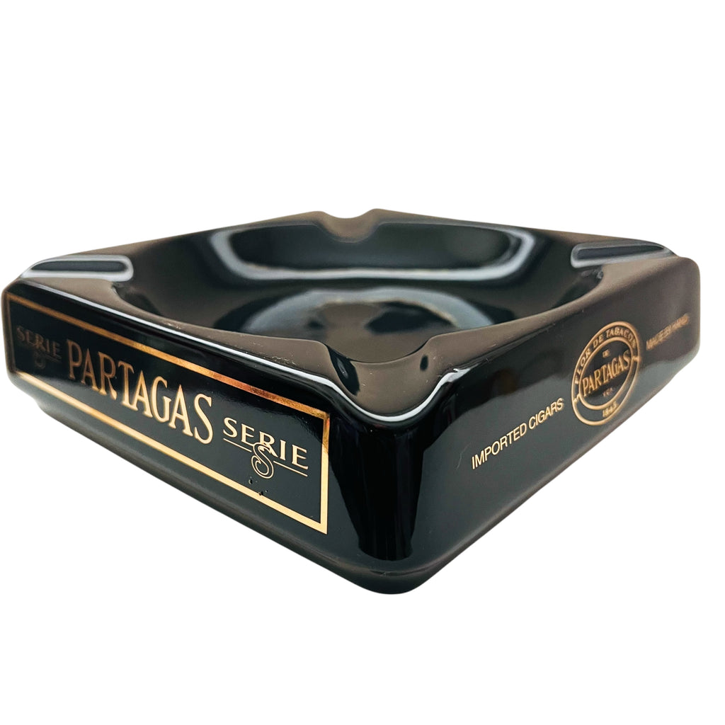 Vintage Seton Pottery V1845 Partagas Serie S Cigar Black Gold Ashtray