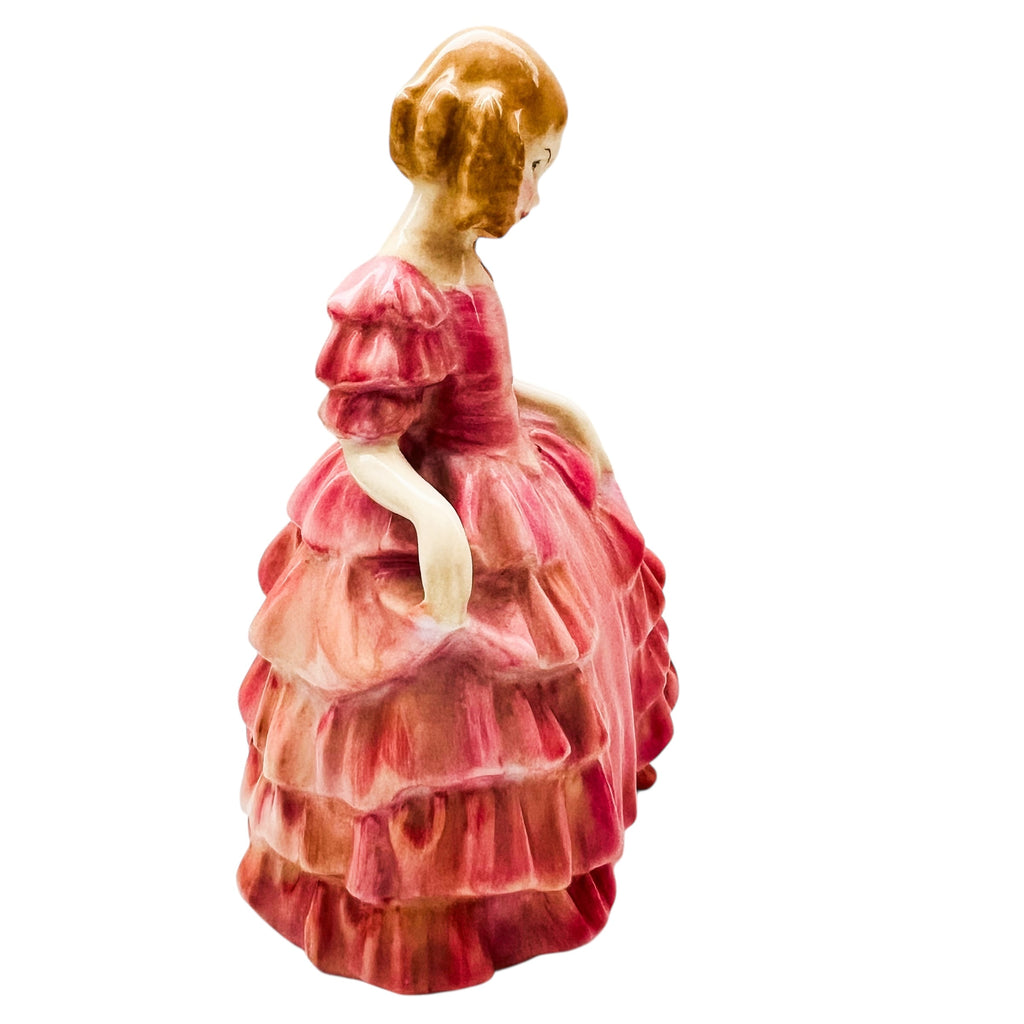 Vintage Rose Royal Doulton England Rose Victorian Ruffle Dress Figurine