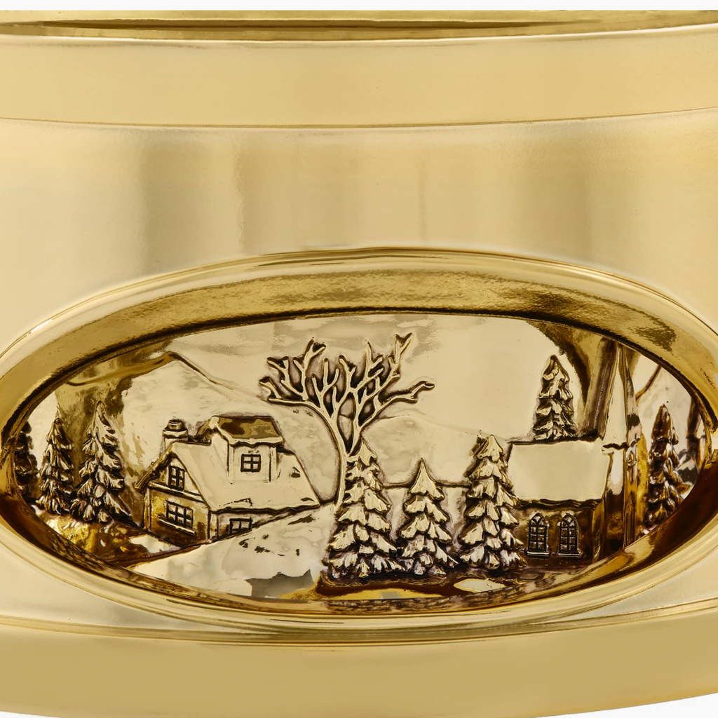 THINGS REMEMBERED Gold Tree and Train Musical Snow Globe