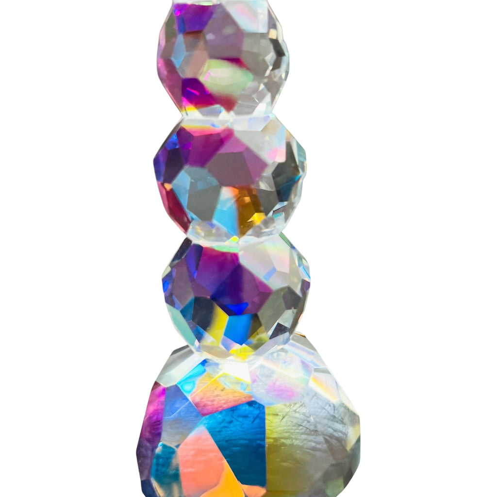 Vintage Crystal Iridescent Candle Holder