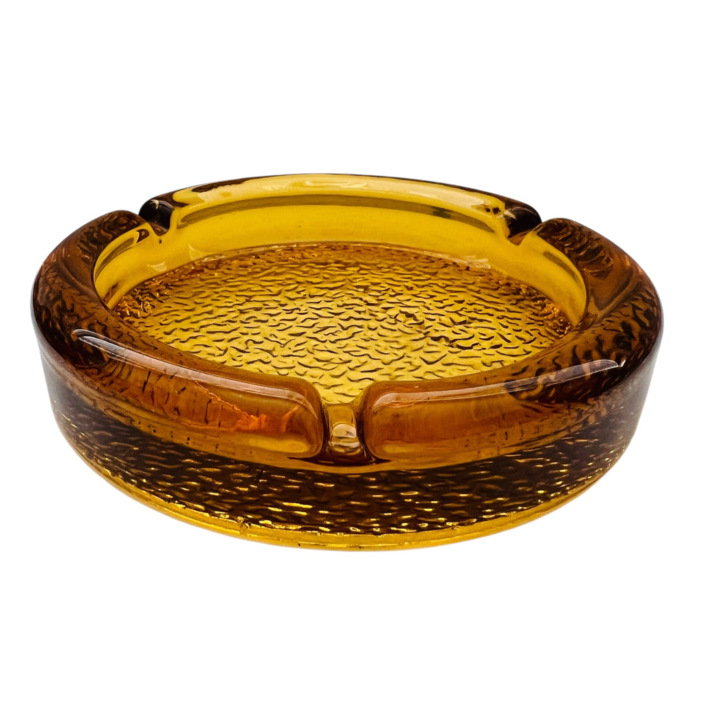 Vintage Amber Glass Coffee Table Ashtray
