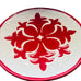Hawaii Bananna Patch Studio Medallion Glazed Round Ceramic Red and White Plate