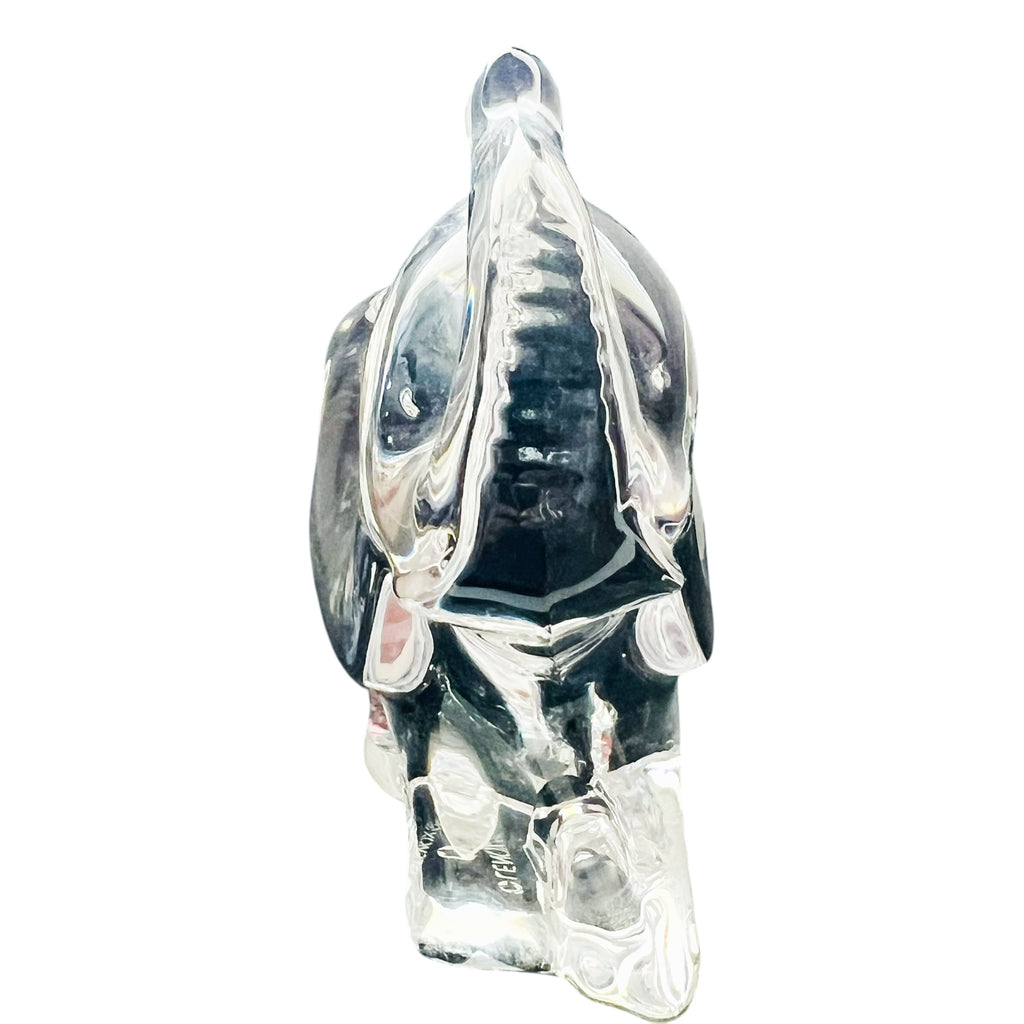 Vintage Crystal Glass Elephant Figurine