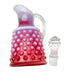 Vintage Cranberry Opalescent Hobnail Cruet With Stopper