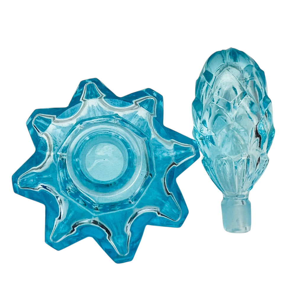 Vintage I. W. Rice and Co. Light Blue Glass Perfume Bottle Made in Japan