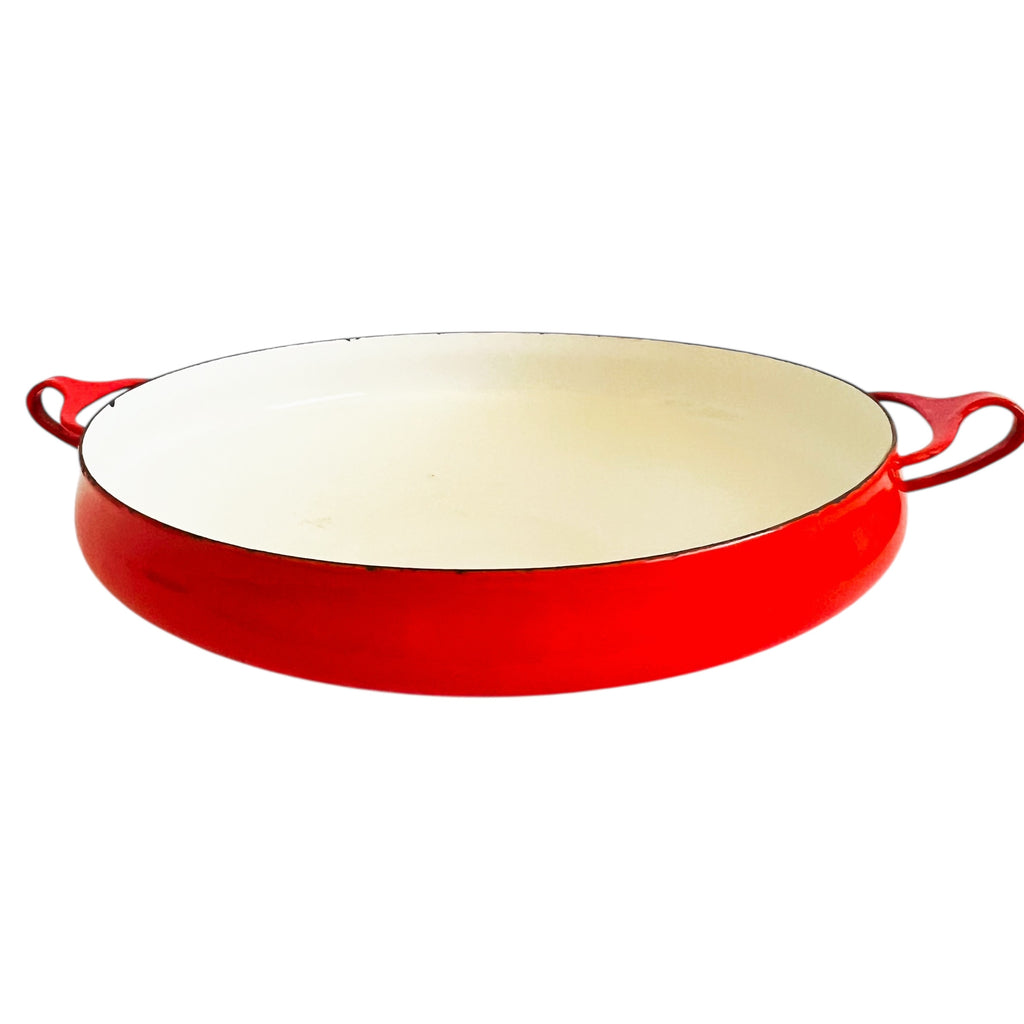 Vintage Dansk Kobenstyle Enamel Paella Pan 13 1/8” Red JHQ Made In Denmark
