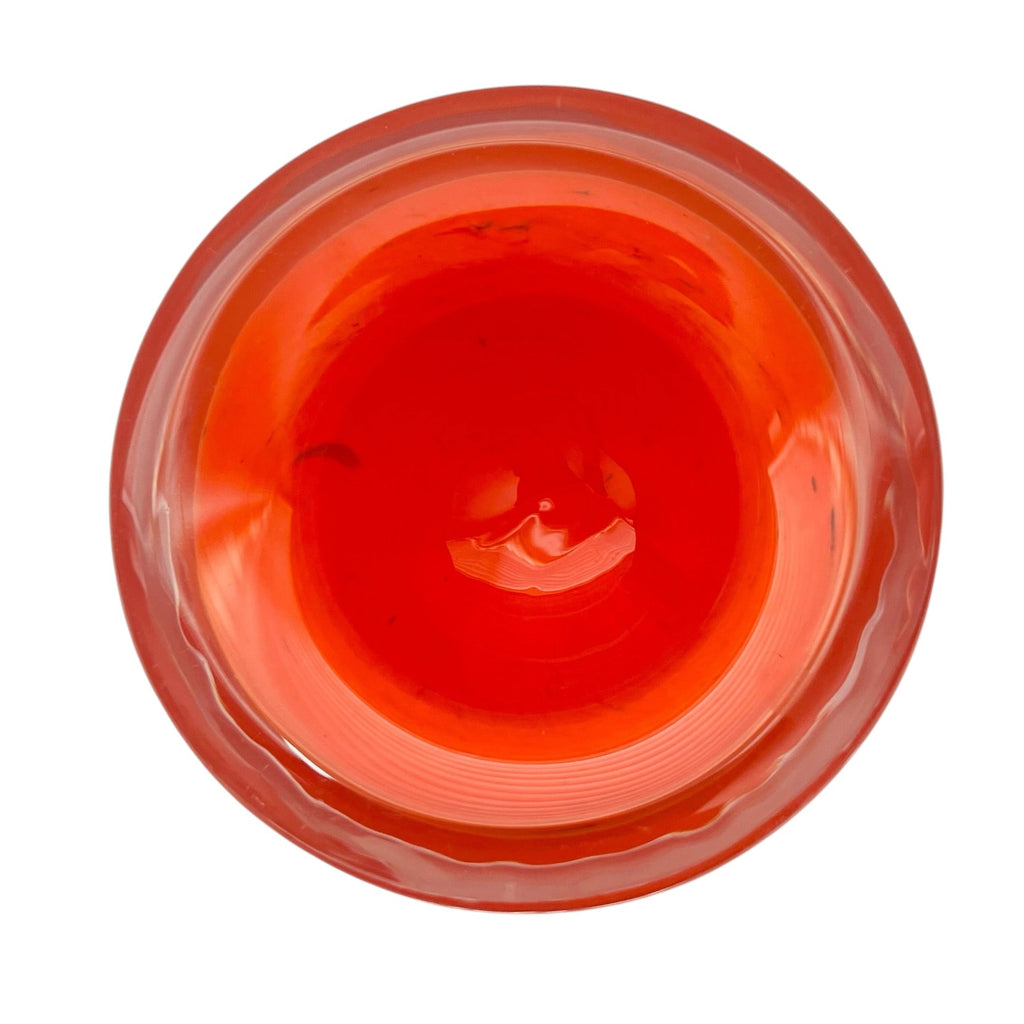 Vintage Kosta Boda Red Orange Swirl Art Glass Bowl