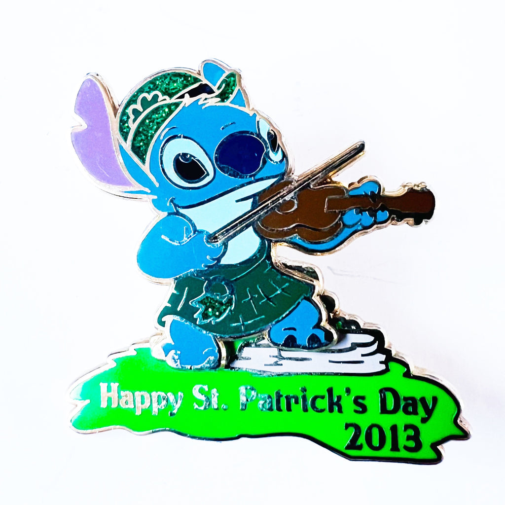 Disney Happy St. Patrick's Day Stitch with Fiddle Kilt LE 3000 Pin