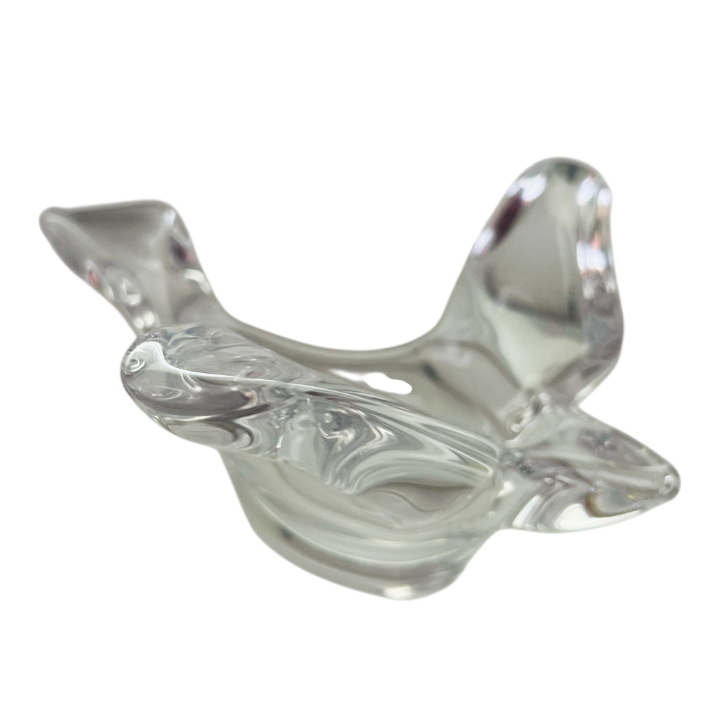 Vintage Princess House Lead Crystal Art Glass Trinket Flying Bird