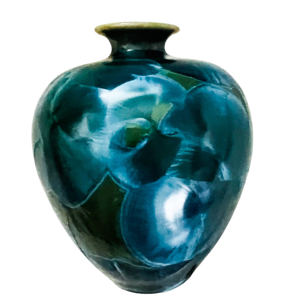 Vintage Louise Reding Crystalline-Glaze Studio Art Pottery Porcelain Artist Signed Vase