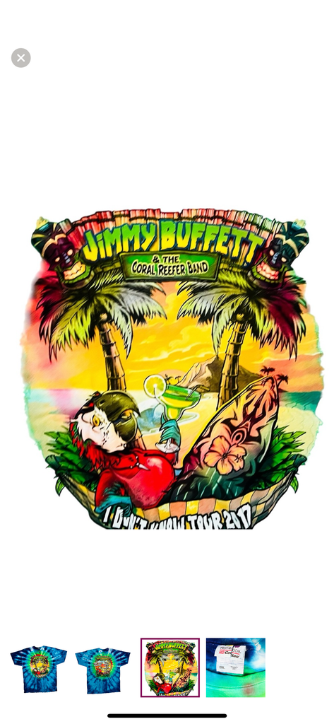 Jimmy Buffett I Don't Know Tour 2017 Parrot Tie Dye Shirt