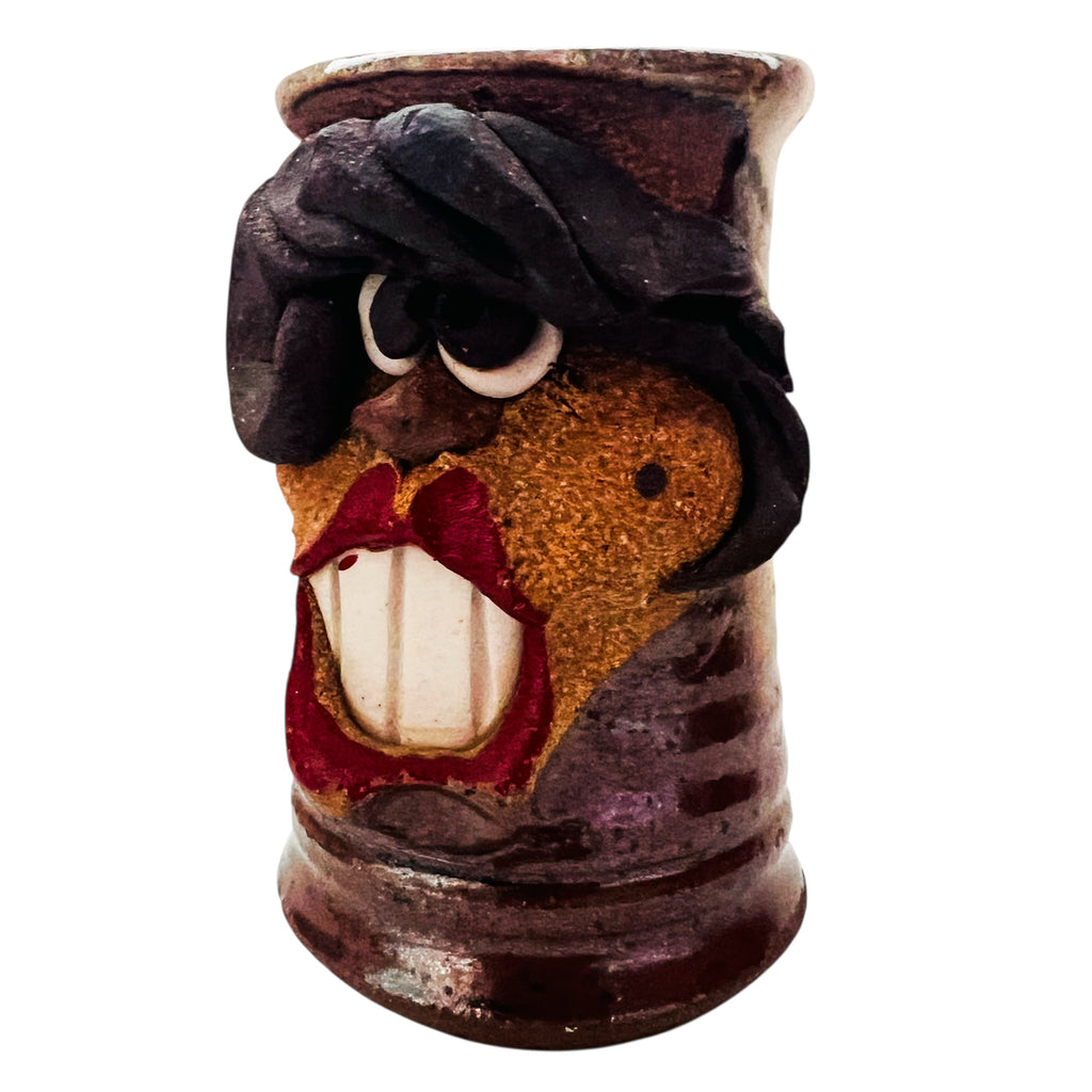 Vintage Mahon Made Stoneware Woman Hot Lips Figural Handmade Pottery Coffee Mug