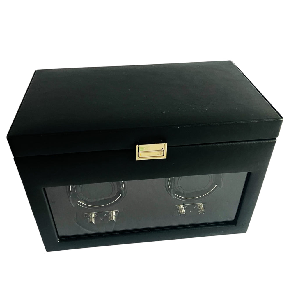 Heritage by WOLF Double Watch Winder with Storage Box