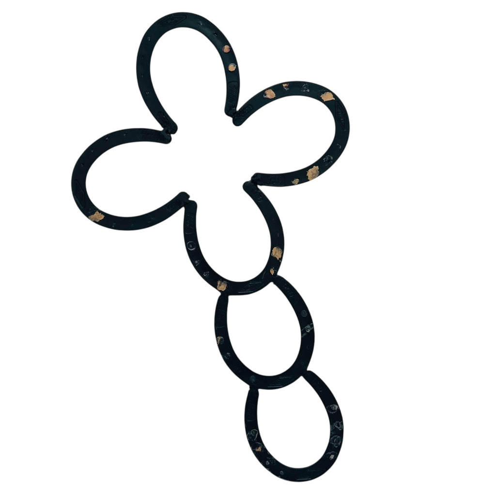 Cast Iron Embellished Rustic Horseshoe Wall Hanging Cross