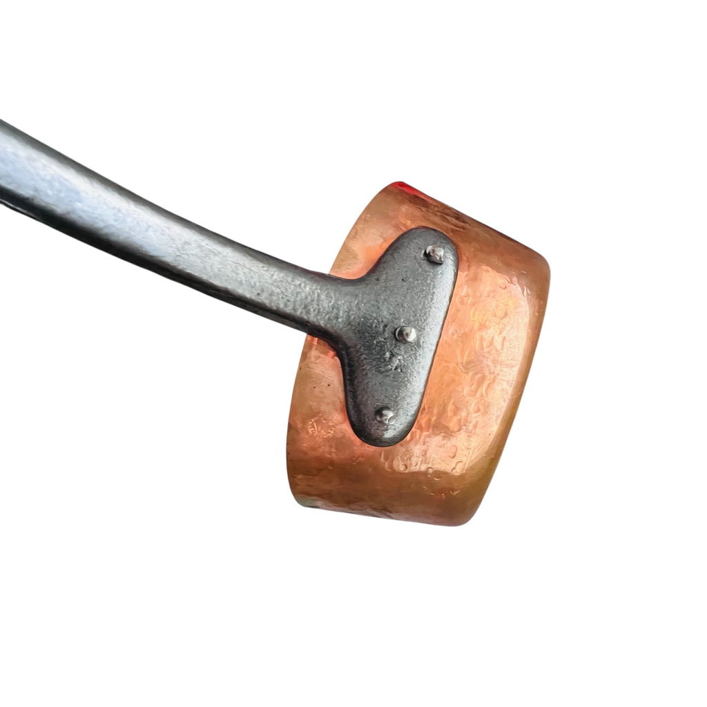 Vintage Fabrication Francaise Heavy French Copper Pot with Long Handle