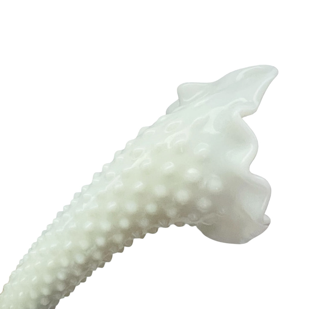 Vintage Fenton Hobnail White Milk Glass Epergne Horn