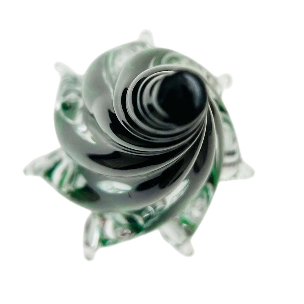 Vintage Solid Crystal Clear Green Glass Christmas Holiday Tree Paperweight