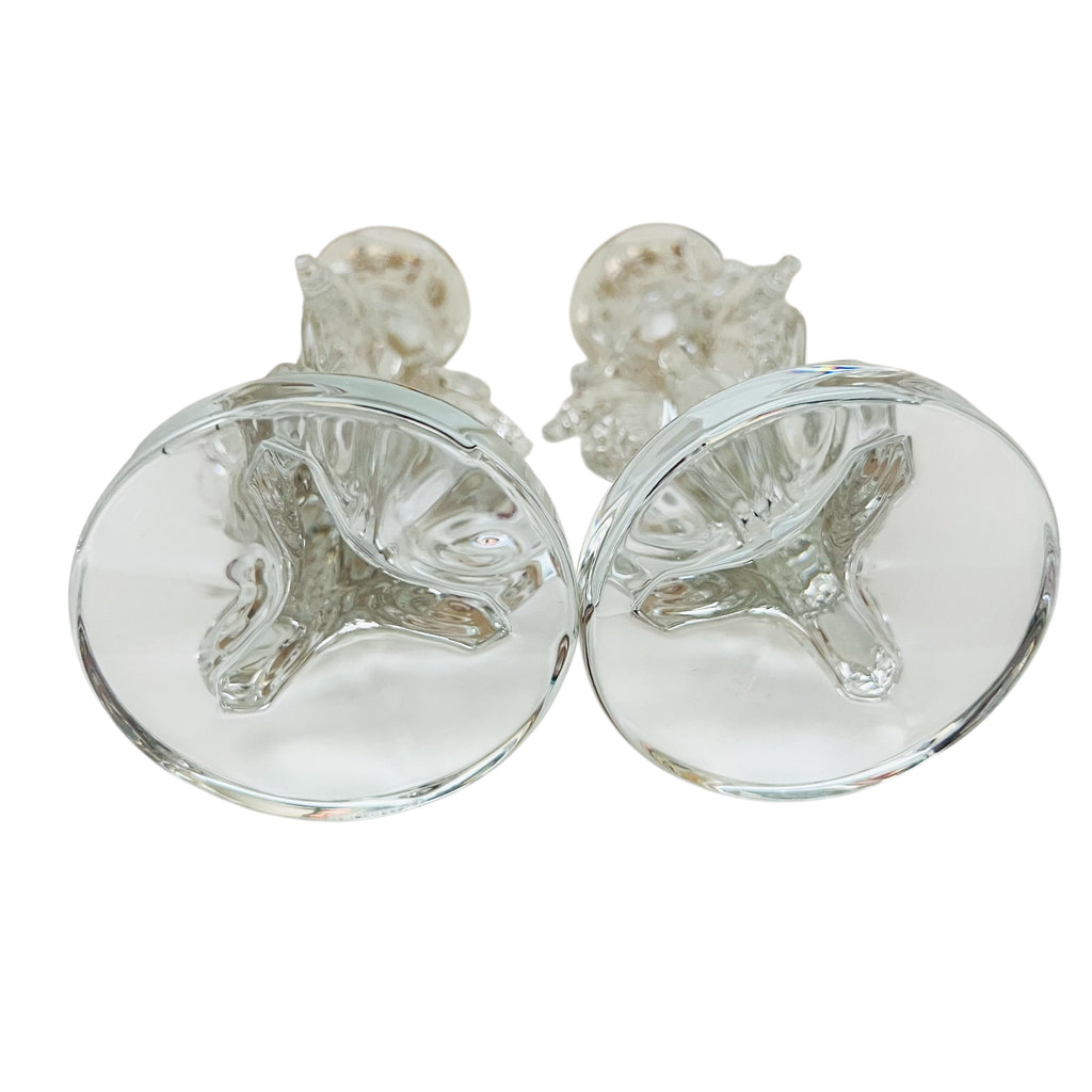 Vintage Waterford Crystal Seahorse Candlestick Holders