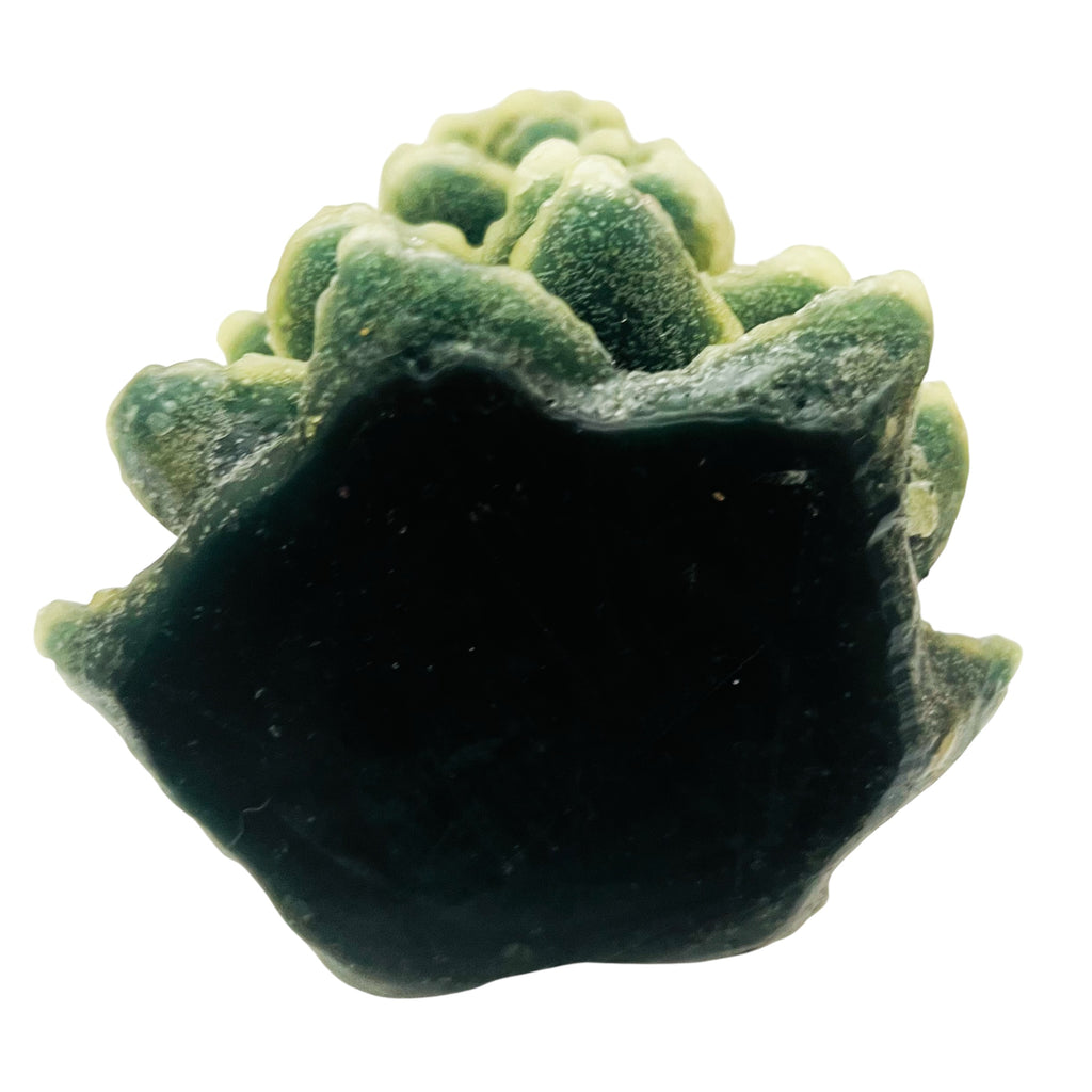 Vintage Tipped Glitter Green Snow Christmas Tree Wax Candle