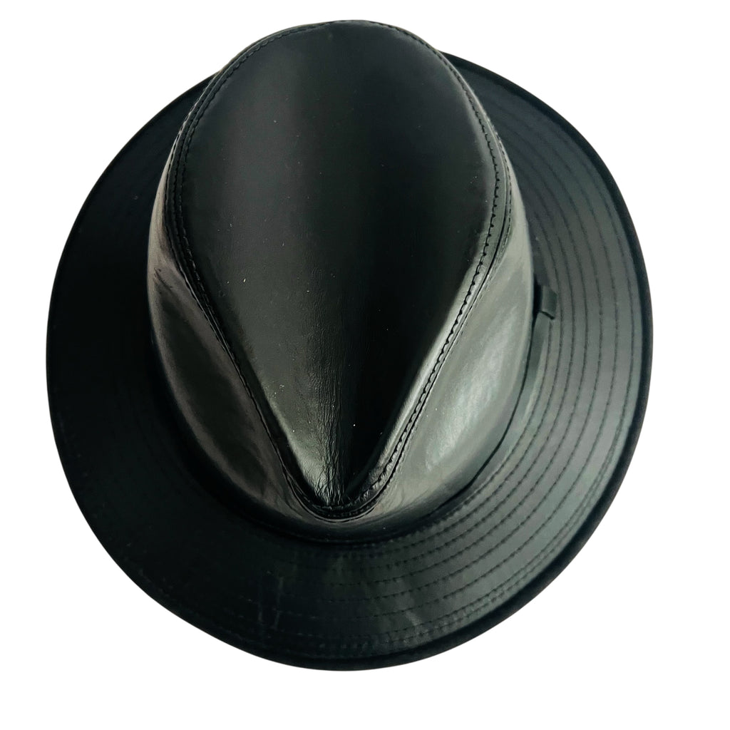 Vintage Wilsons Leather Fedora Hat Genuine Leather Hat Made in U.S.A.