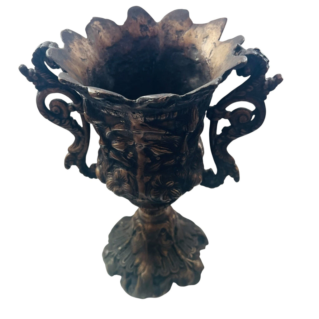 Antique Ornate Patina Double Handled Vase