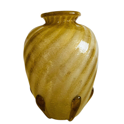 Vintage Art Glass Swirl Sparkle Design Vase