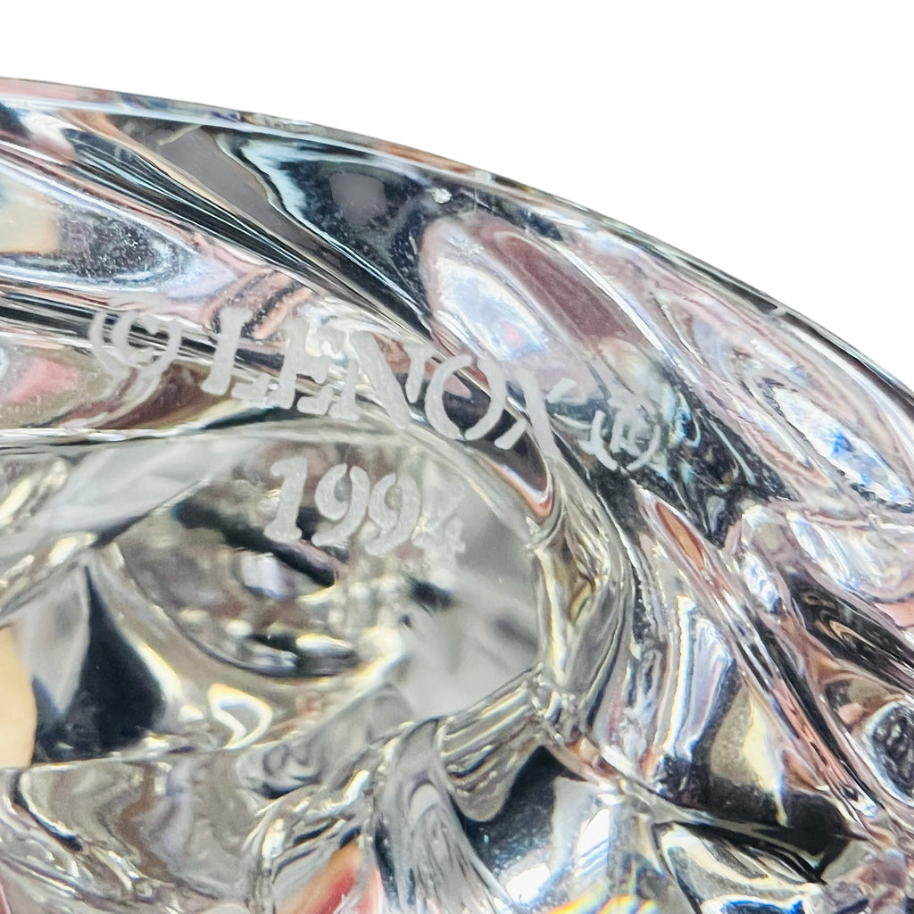Vintage Lenox Glass Crystal Dolphin Frosted Waves Figurine
