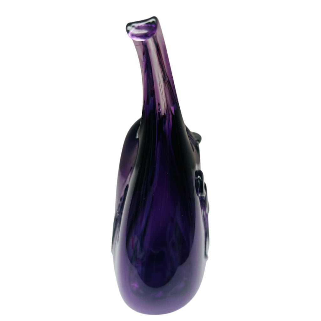 Vintage Loren Chapman Purple Art Glass Signed Bud Vase