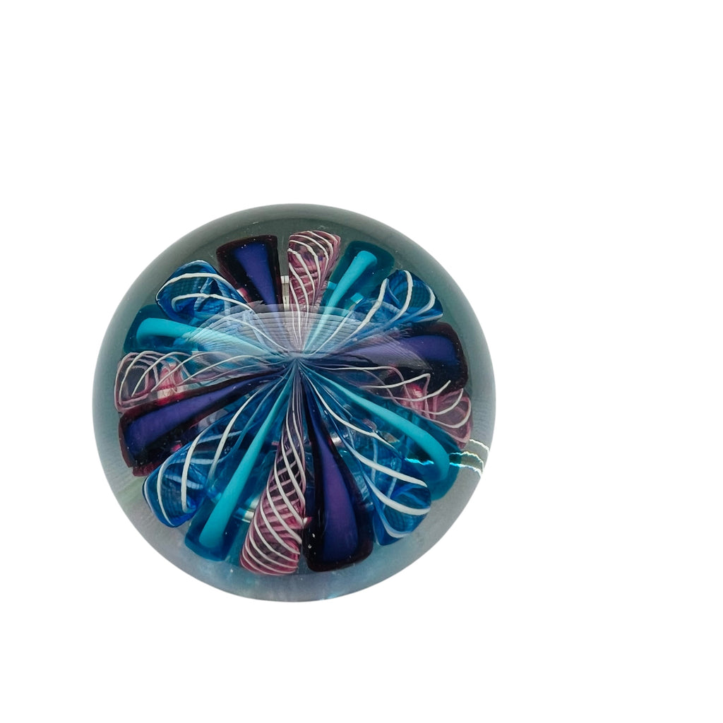 Vintage Murano AveM Art Glass Signed Ribbon Paperweight