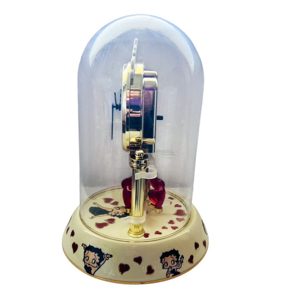 Betty Boop Anniversary Clock Vintage Porcelain With Glass Dome