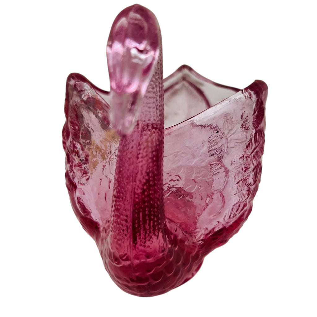 Vintage Fenton Art Glass Dusty Rose Pink Candy Bowl Trinket Dish Figurine