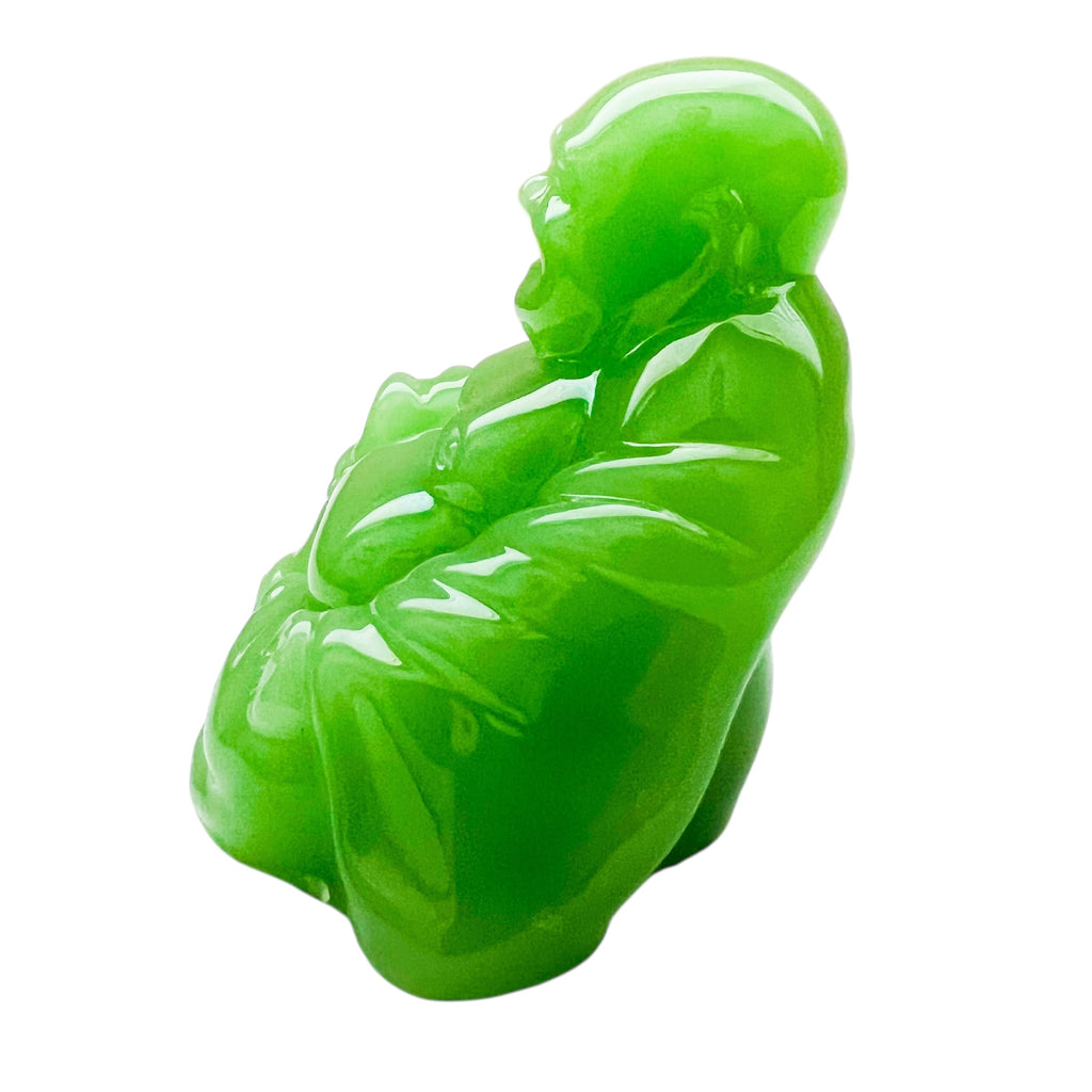 BUDDHA Green Resin Sitting Statue Paperweight