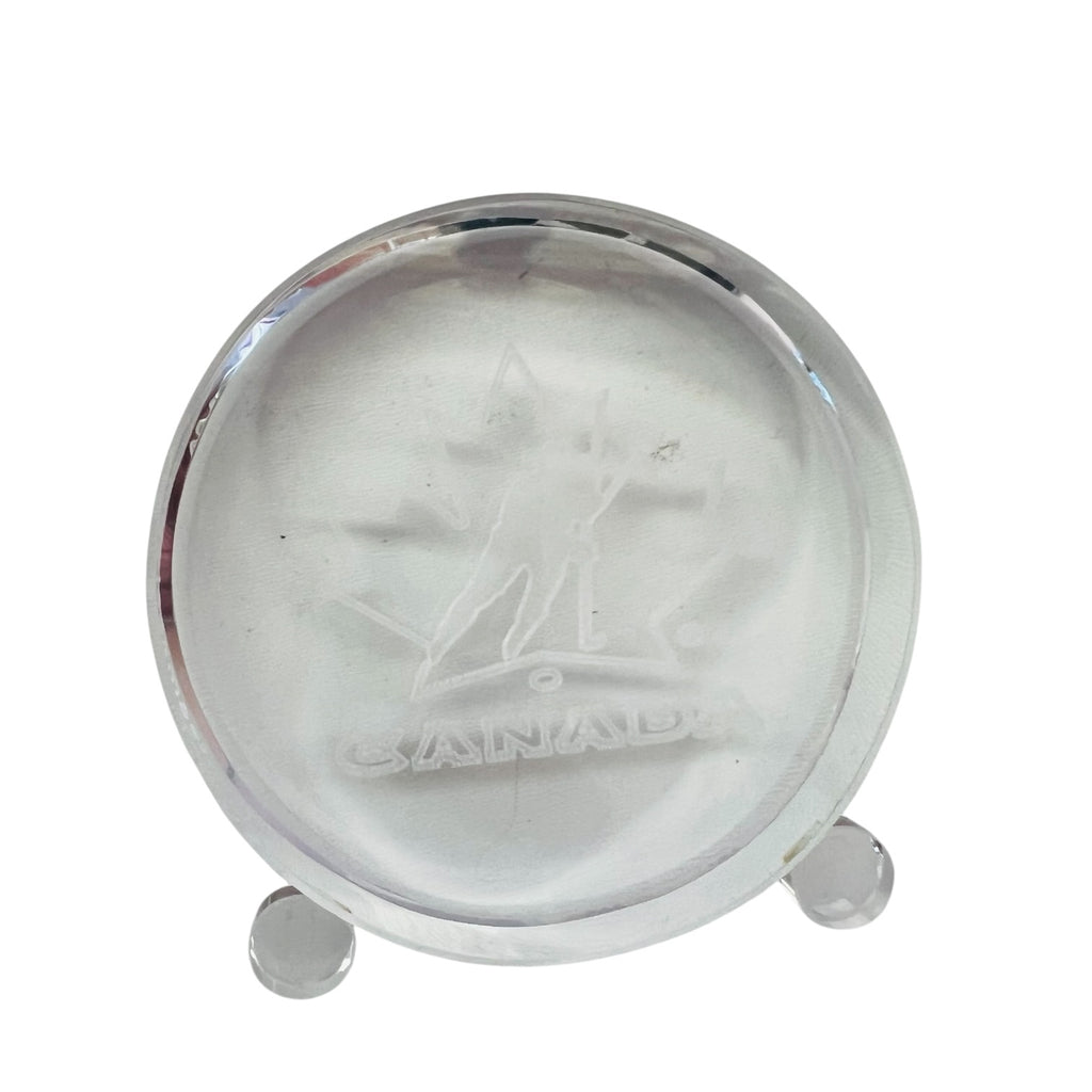 Canada Hockey Puck Round Paperweight