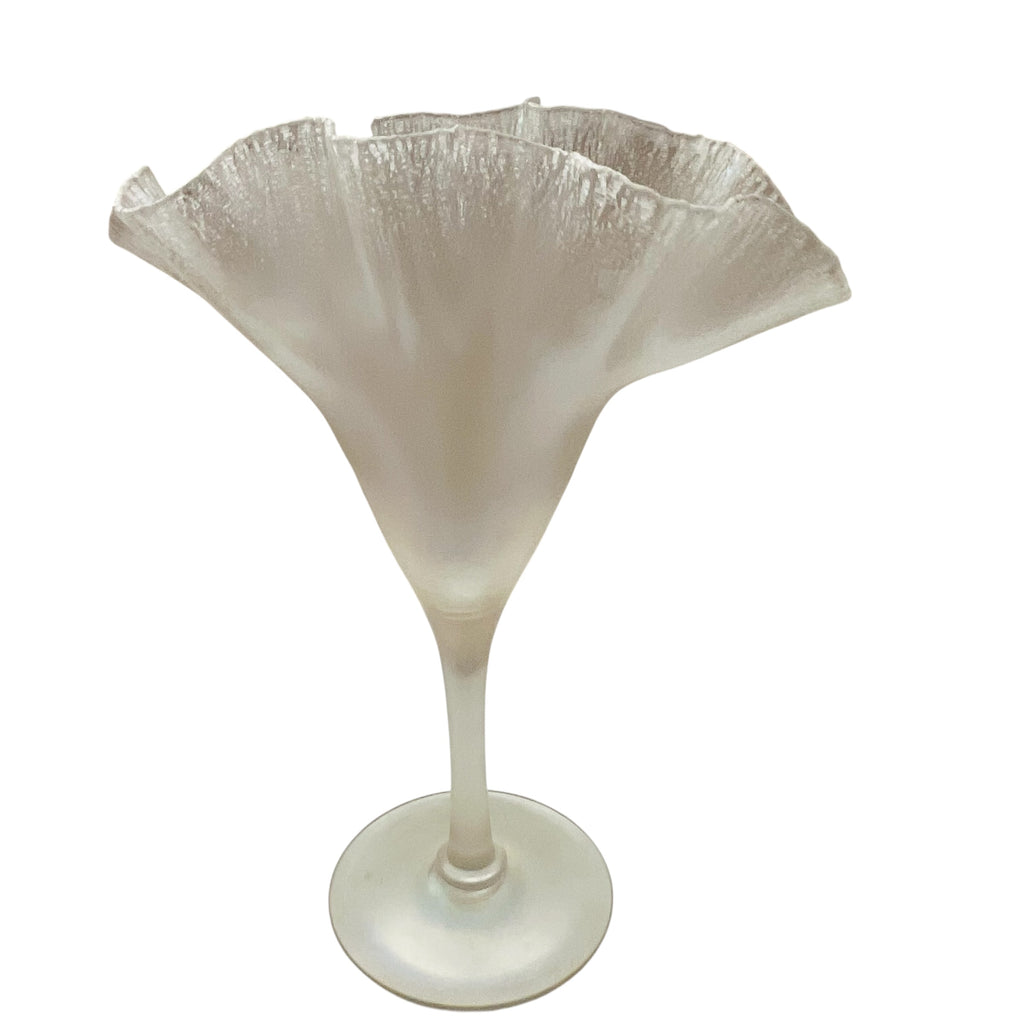 Vintage Steuben Verre de Soie Iridescent Art Glass Fan Vase