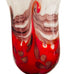 Vintage Art Red Glass Red and White Gold Swirled Ruffle Vase