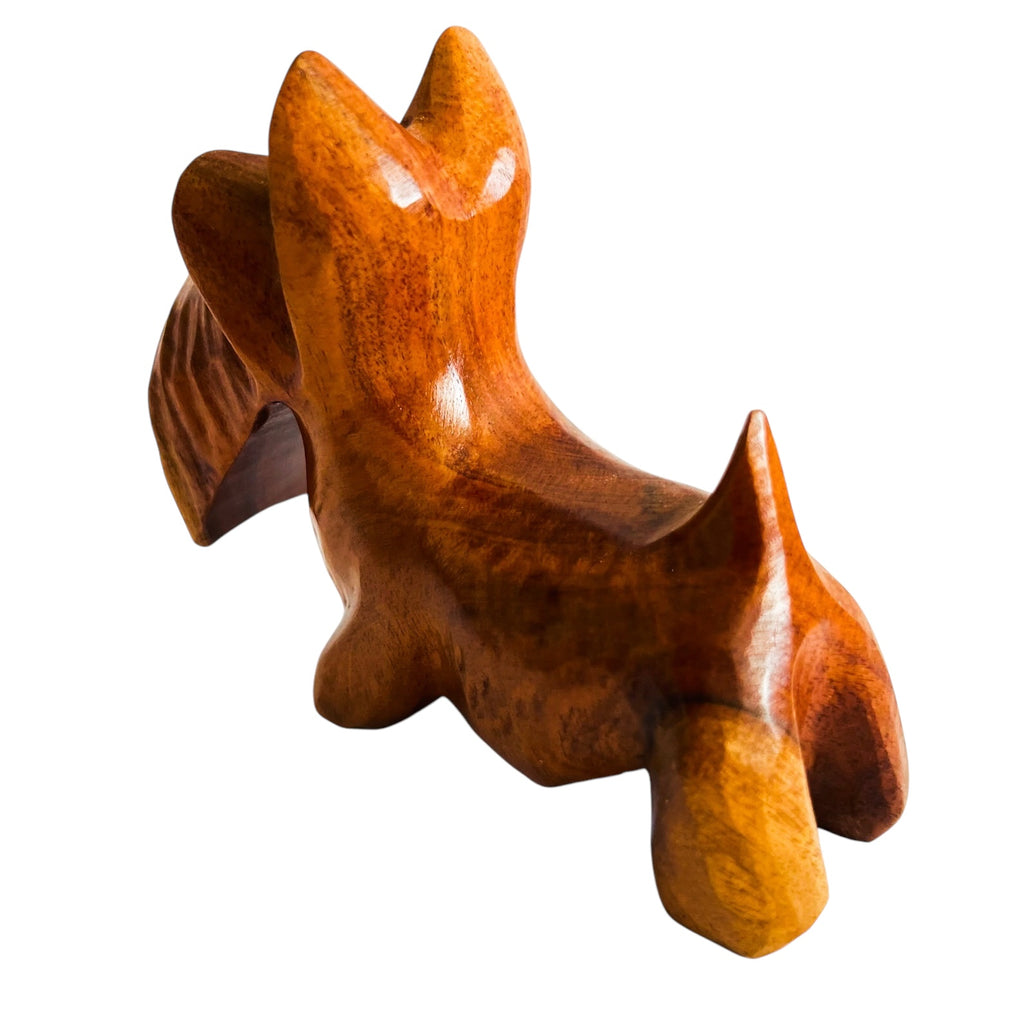 Hawaii Hand Carved Milo Wood Schnauzer Dog Wooden Figure