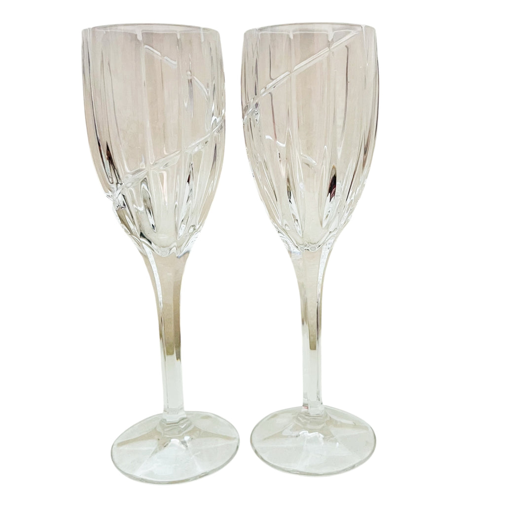 MIKASA Uptown Crystal Champagne Glasses Set of 2