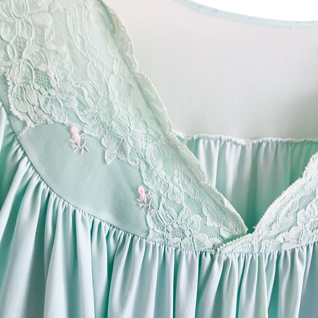 Vintagee Shadowline Lace Trim Nightgownn
