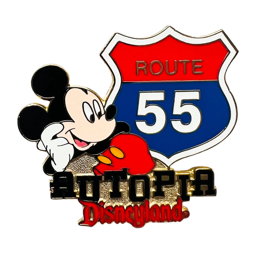 Disney Mickey Mouse Disneyland Road Sign Route 55 Autopia Pin