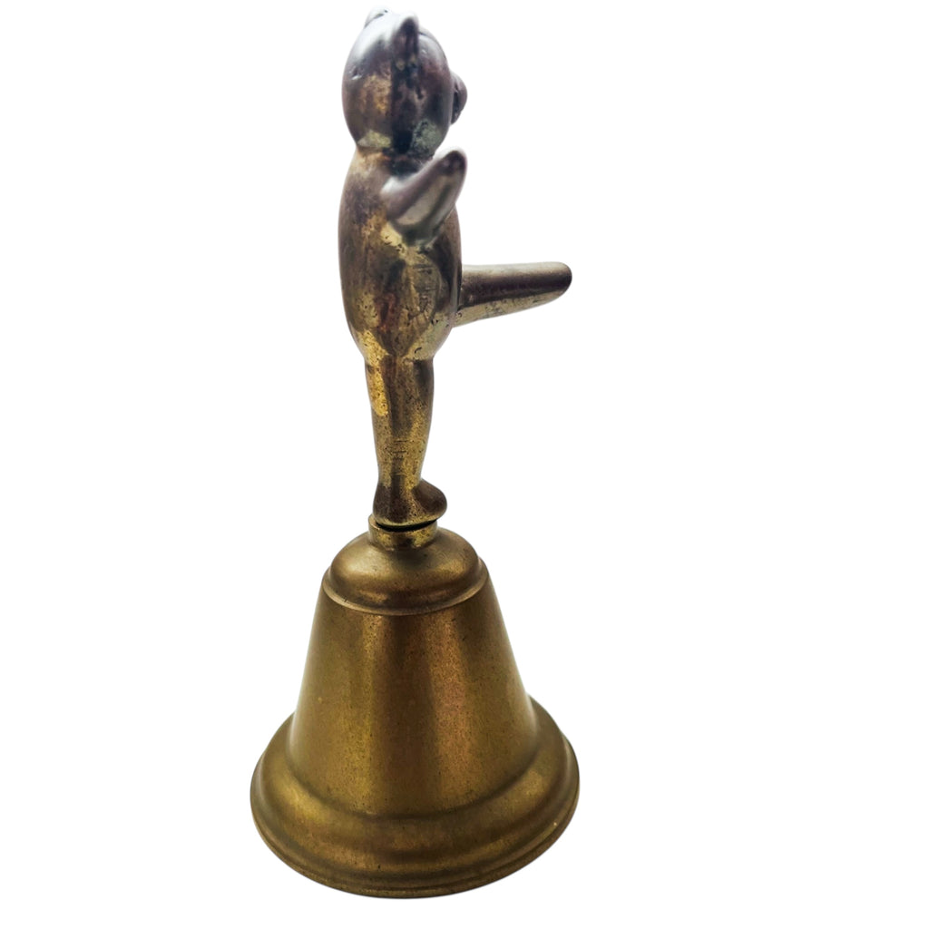 Vintage Brass Dancing Balancing Ballerina Bear Hand Bell