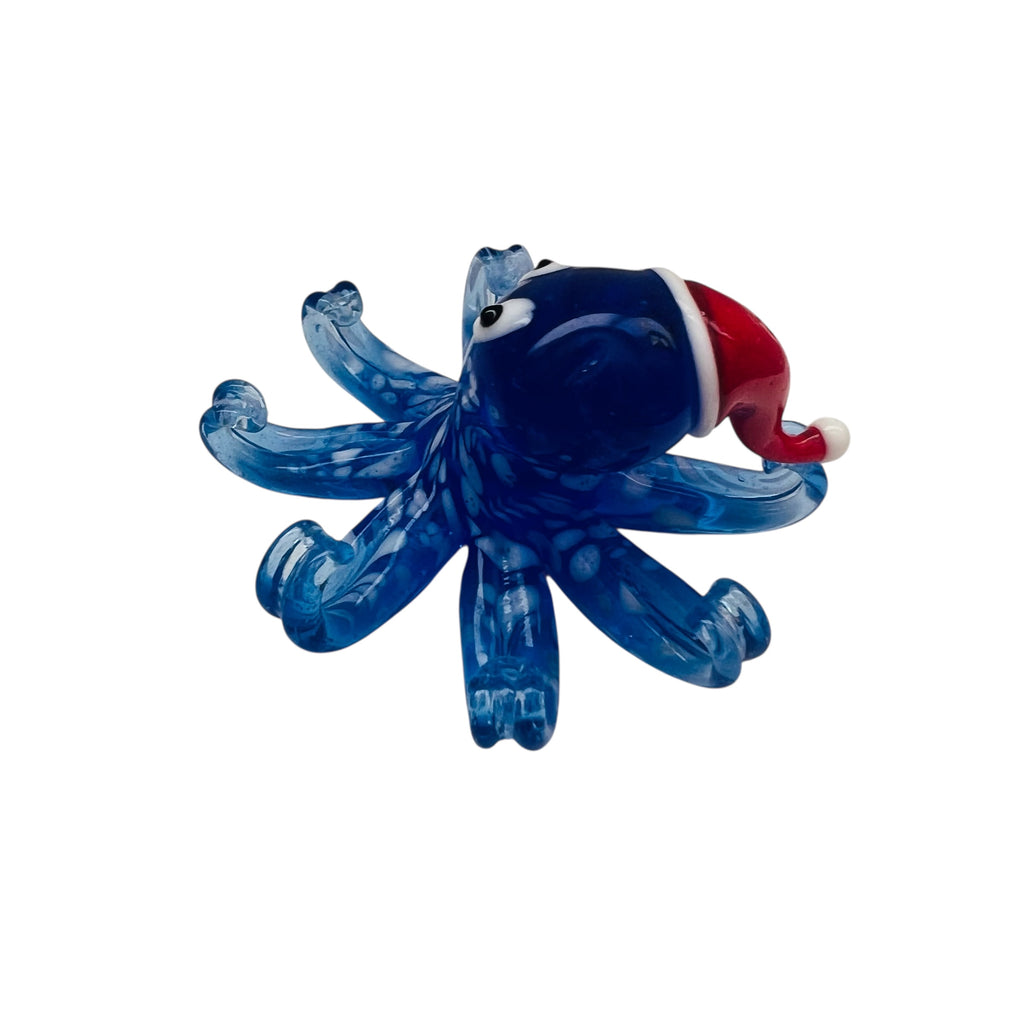 Pier 1 Imports Ocho The Octopus Santa Hat Blown Glass Christmas Figurine