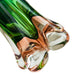 Vintage Murano Swung Pink Green Art Glass Vase