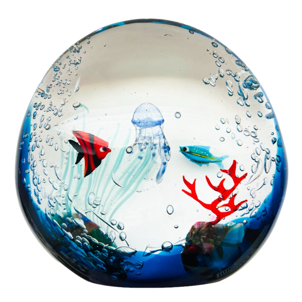 Murano Aquarium Fish Tank Art Glass Signed by Elio Raffaeli Sculpture